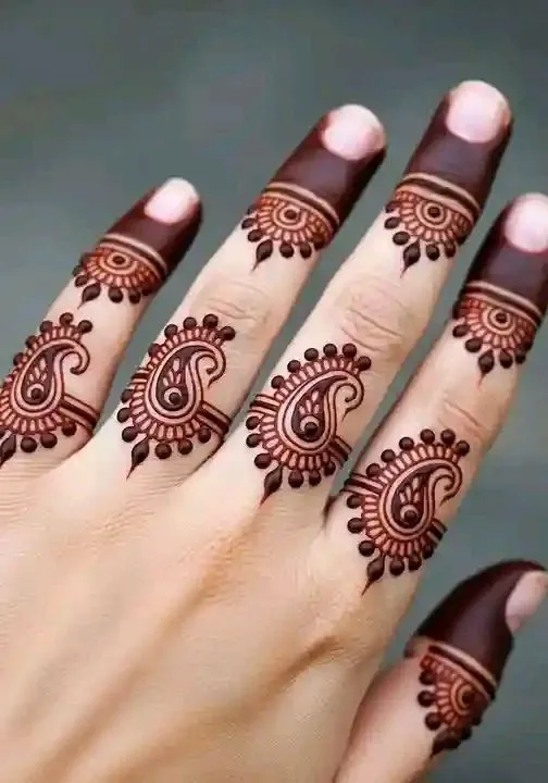 back finger mehndi design images