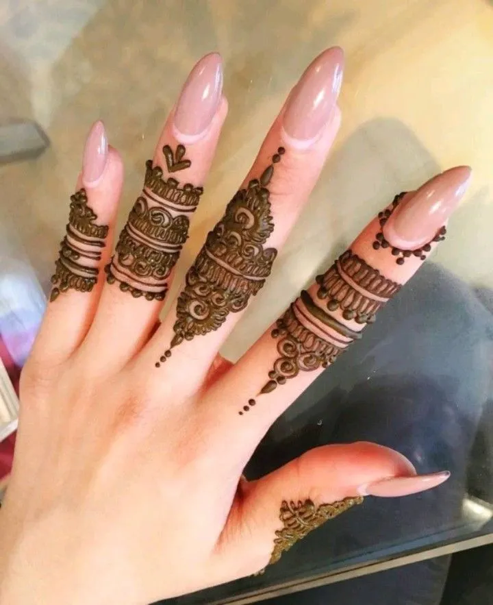 back finger mehndi design images