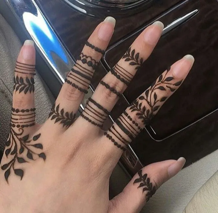 back finger mehndi design photo