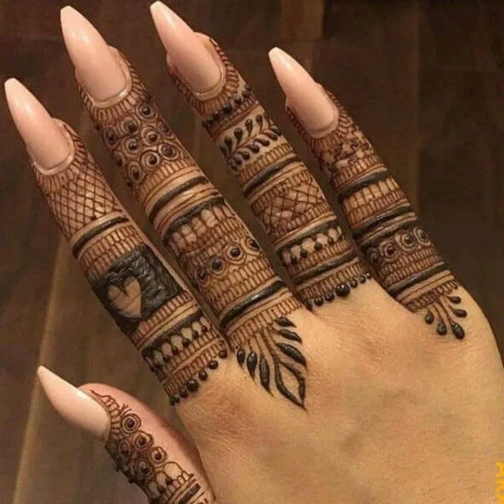 back finger mehndi design photos