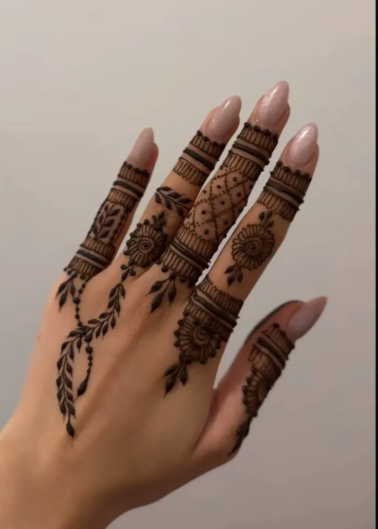 back finger mehndi design photos