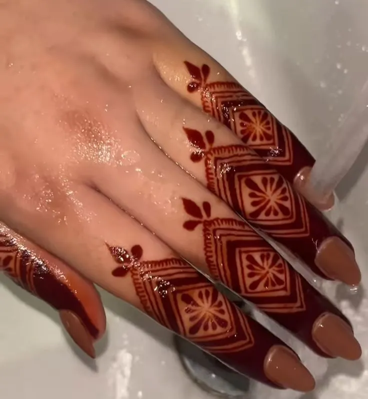 back finger mehndi design picture