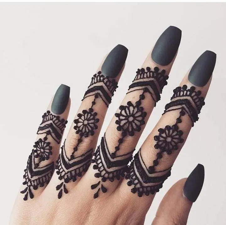 back finger mehndi design pictures