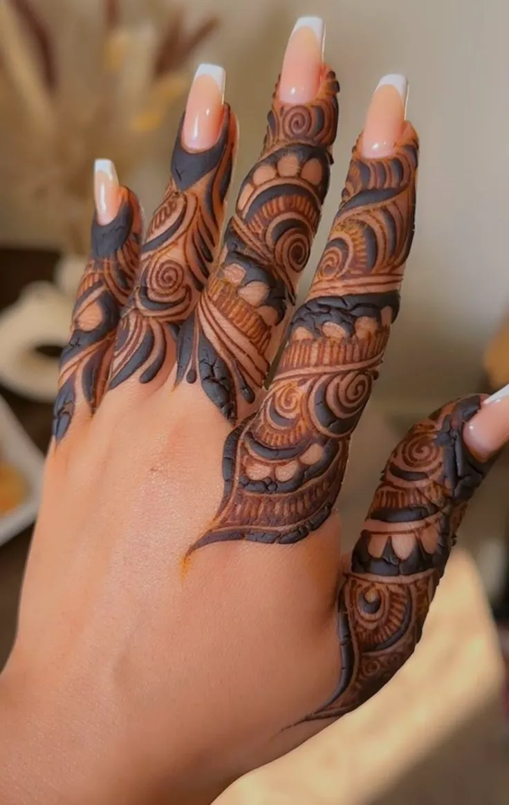 Back Finger Mehndi Design Back Finger Mehndi Design