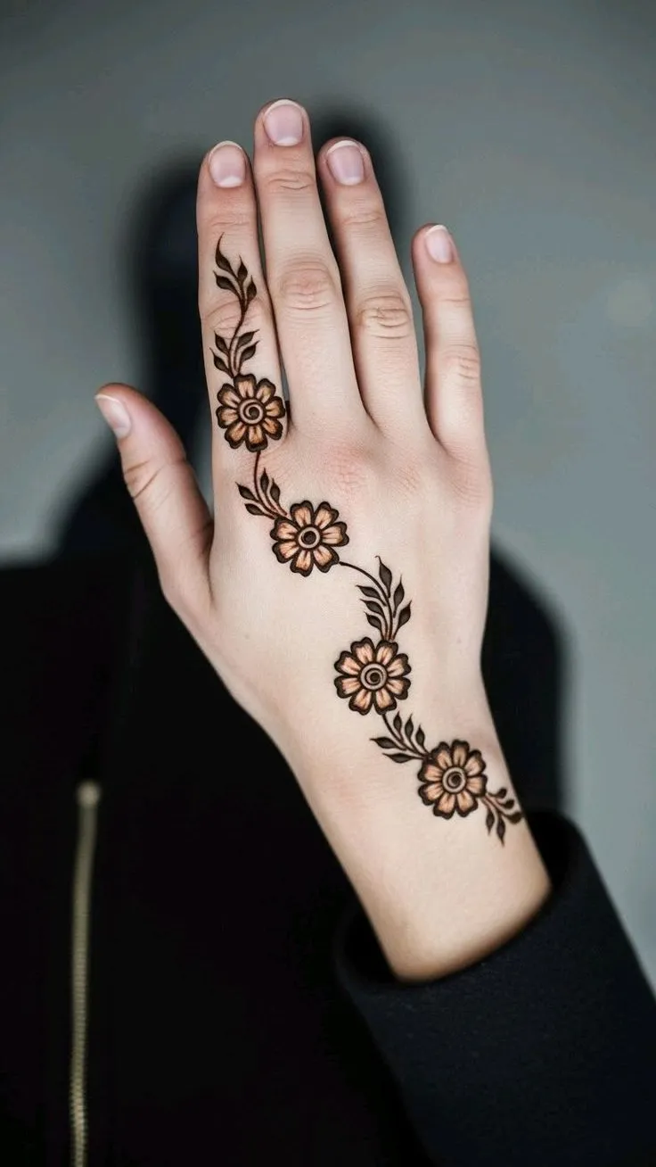 back hand easy mehndi design image