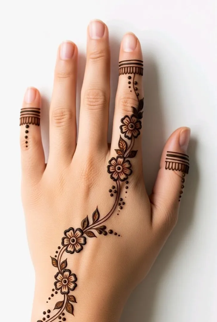 back hand easy mehndi design image