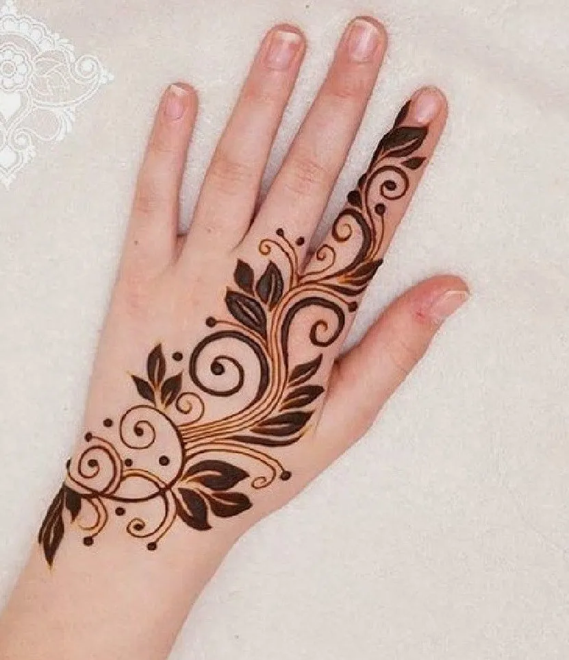 back hand easy mehndi design image