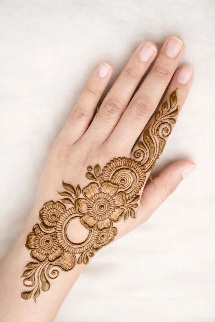 back hand mehndi design easy