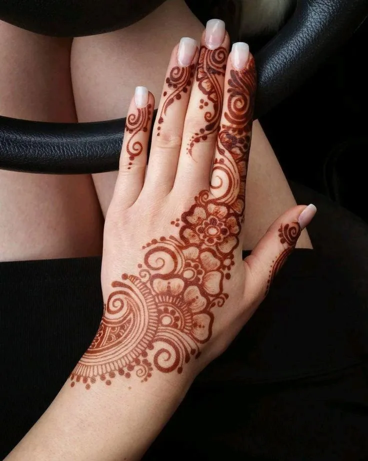 back hand mehndi design image