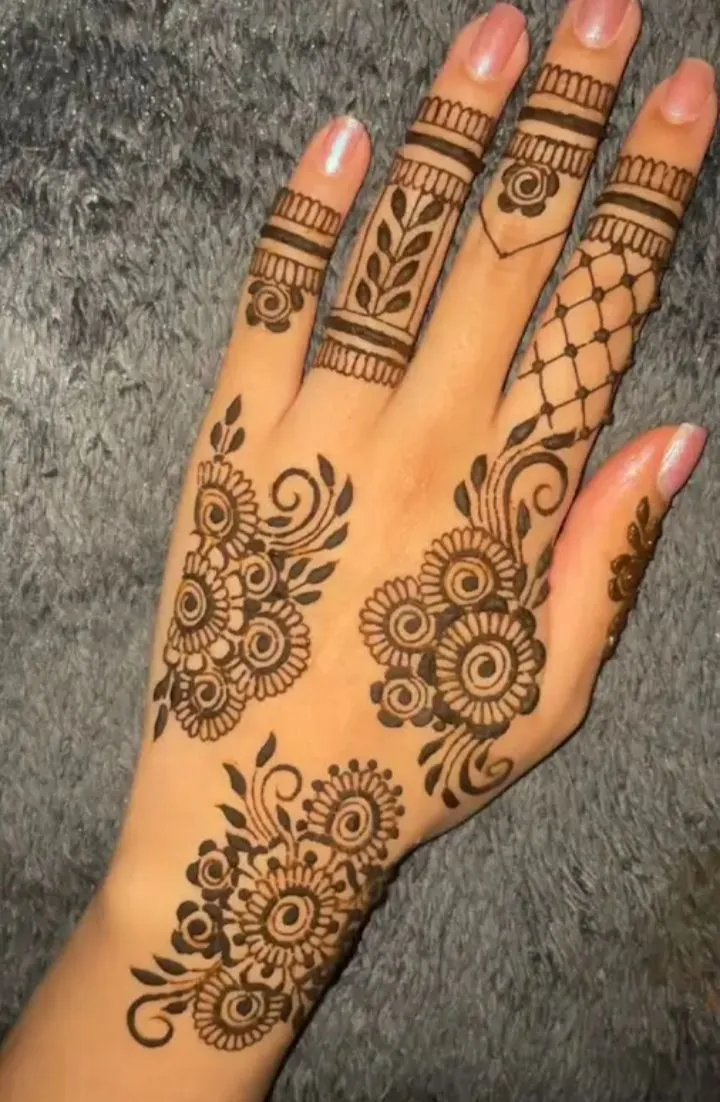 back hand mehndi design image
