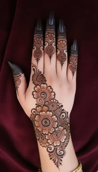 back hand mehndi design photo
