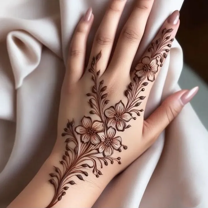 back hand mehndi design simple