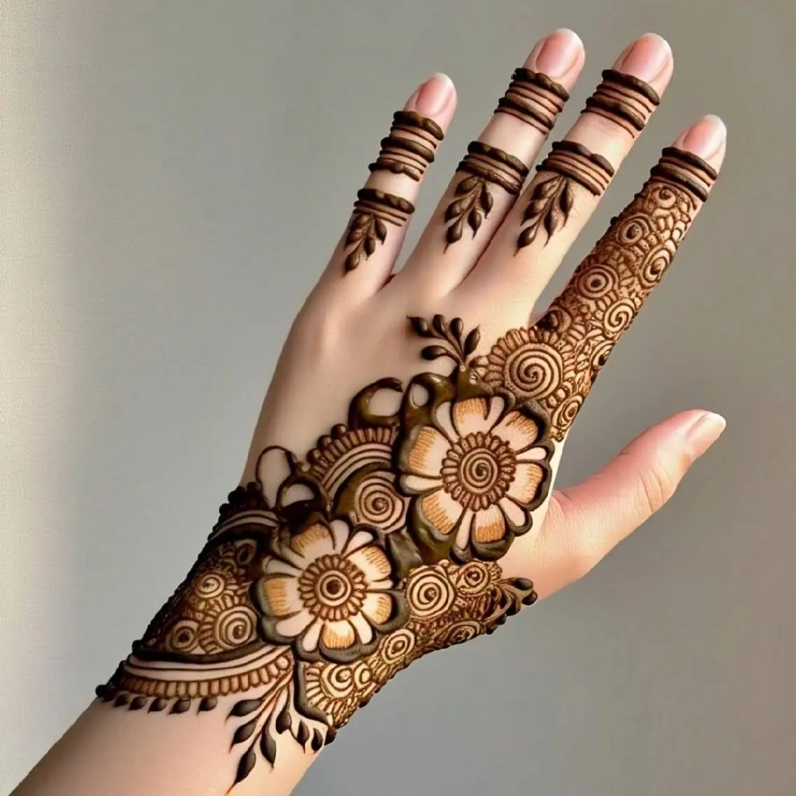 back side hand mehndi design