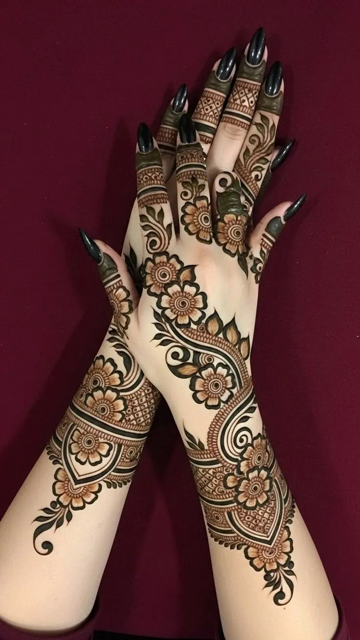 back side hand mehndi design