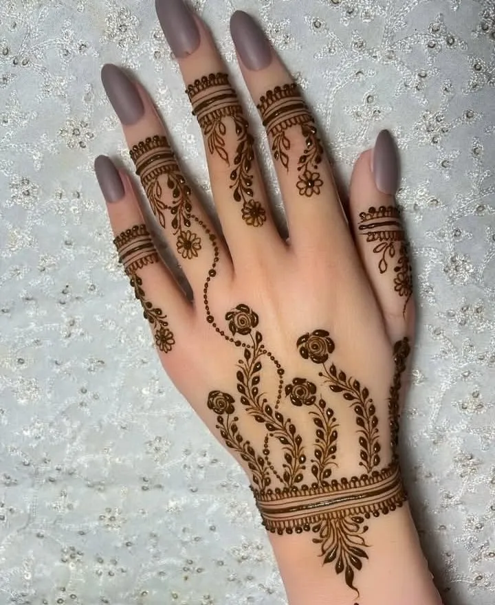 back side hand mehndi design image