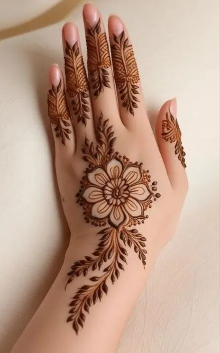 back side hand mehndi design image