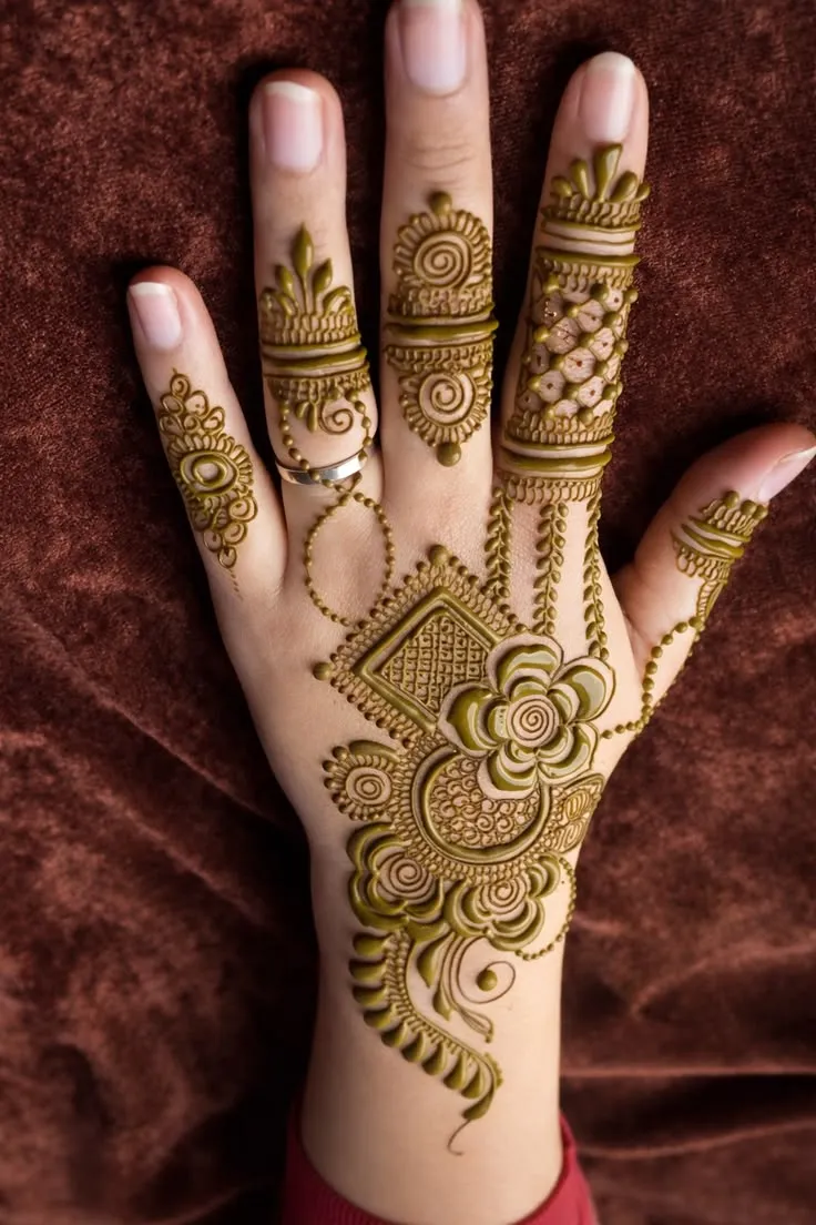 back side hand mehndi design pic