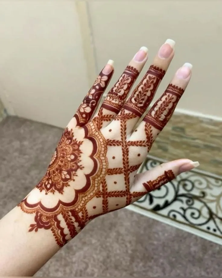 back side hand mehndi design picture