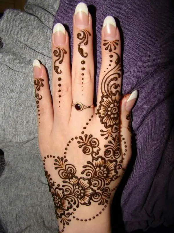 back side hand mehndi design picture