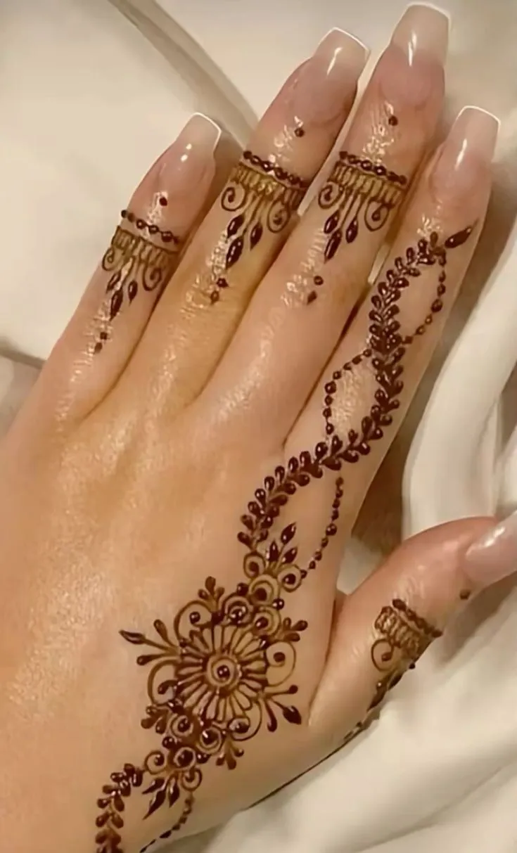 back side hand mehndi design picture