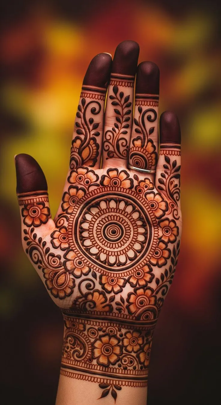 Beautiful Front Hand Mehndi Design Dp