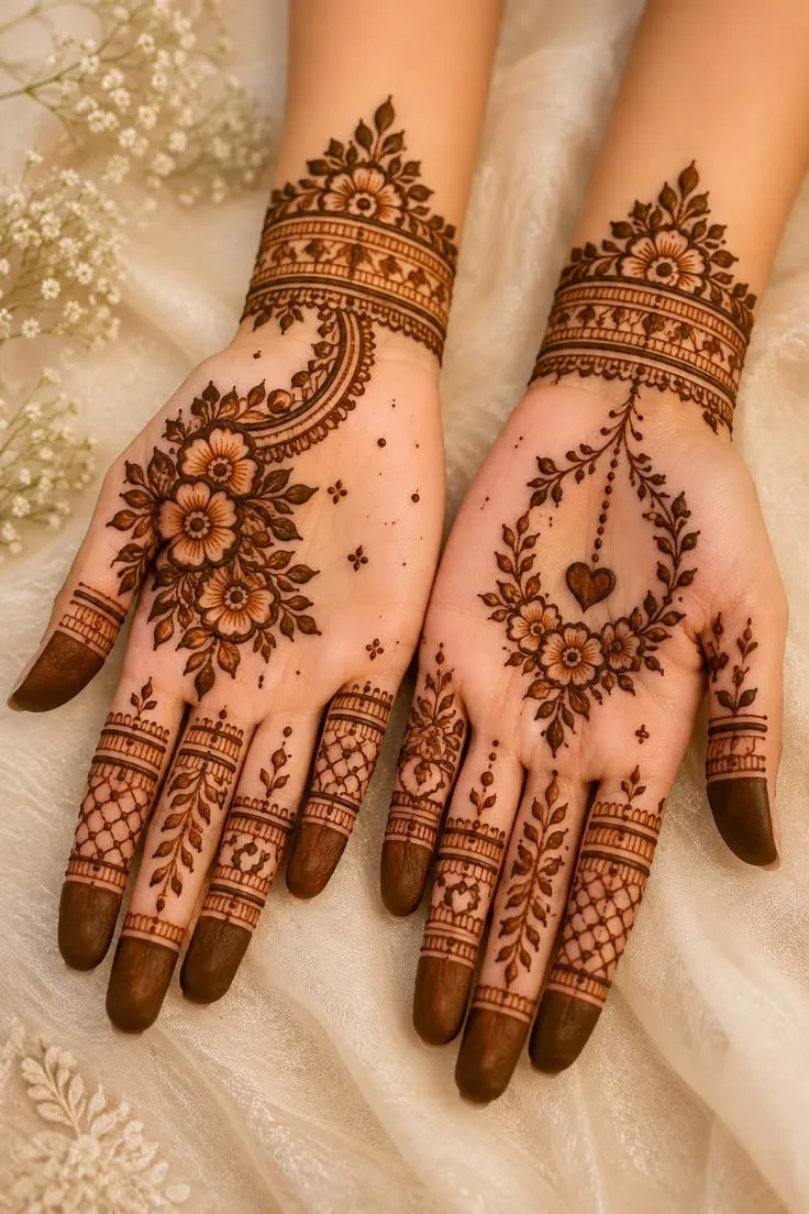 Beautiful Front Hand Mehndi Design Pic