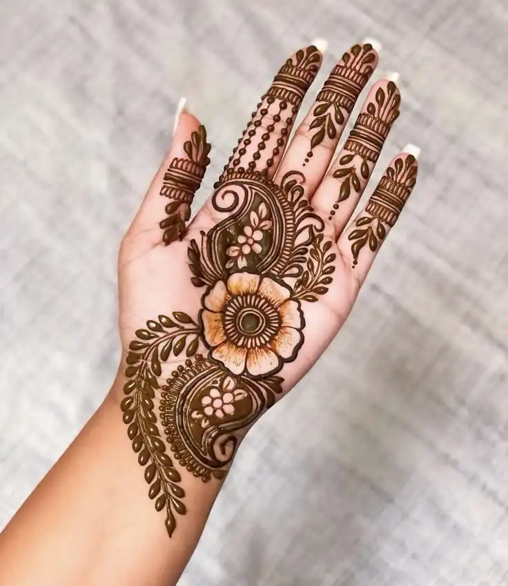 beautiful front hand mehndi design pictures
