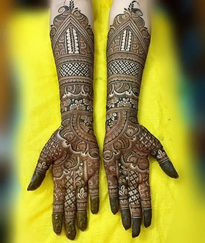 beautiful full hand mehndi design photo