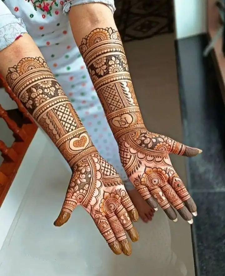 beautiful full hand mehndi design picture