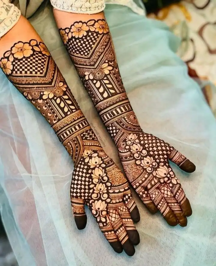 beautiful full hand mehndi design picture