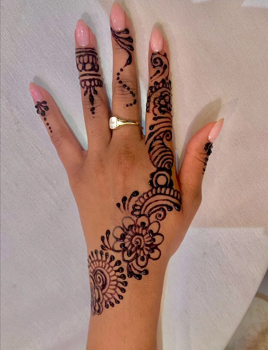 easy back hand mehndi design images