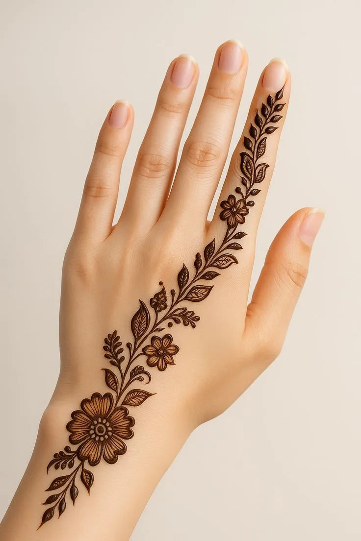 easy back hand mehndi design pics