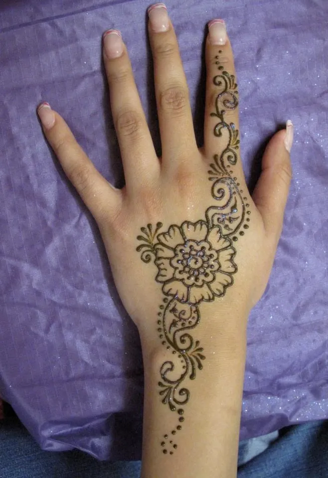easy back hand mehndi design pictures