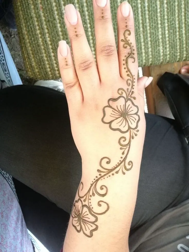 easy back hand mehndi design