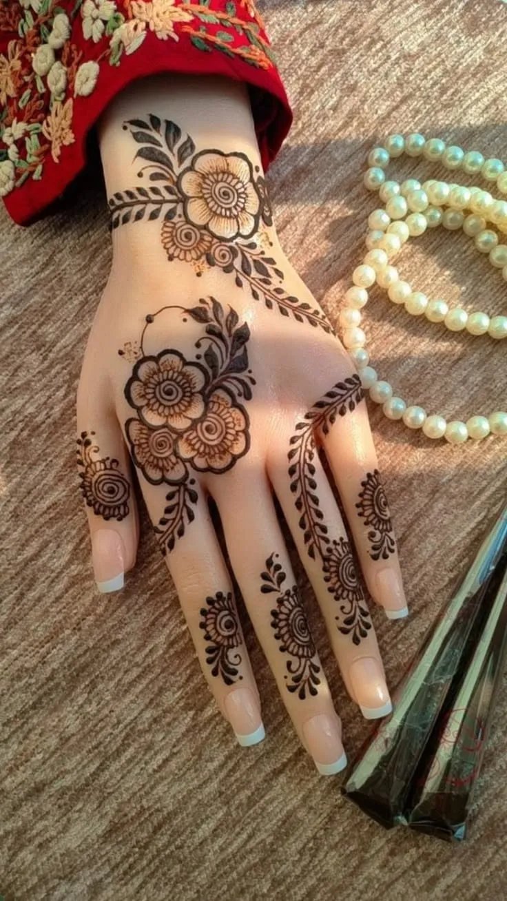 Easy Back Hand Mehndi Design