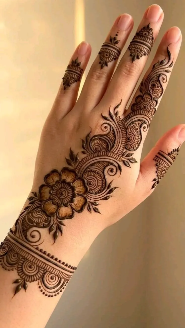 Easy Back Hand Mehndi Designs Photos
