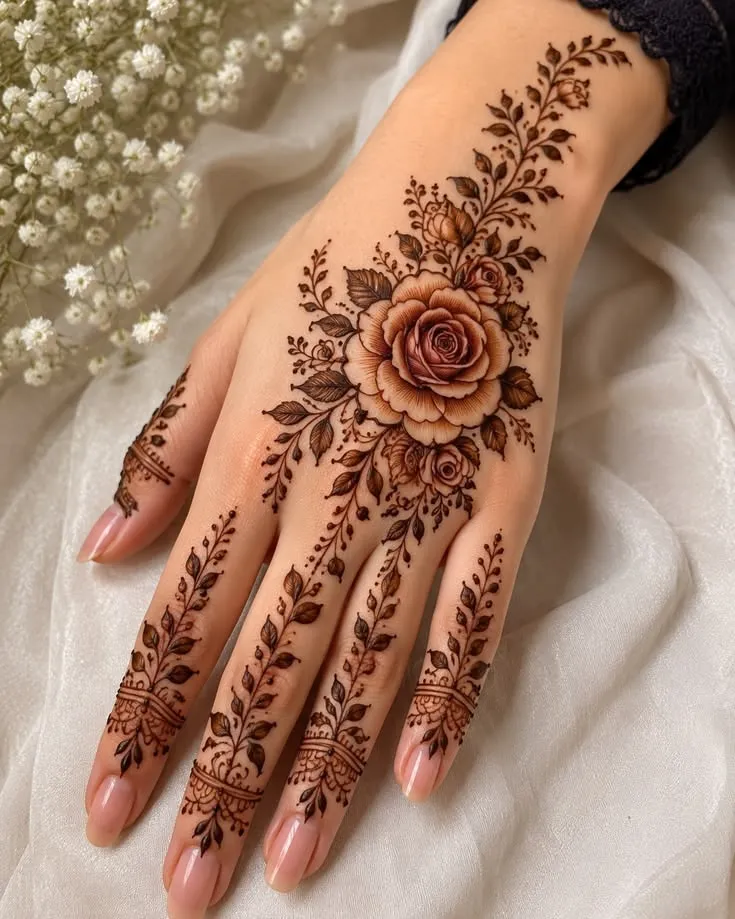 Easy Back Hand Mehndi Designs Pic