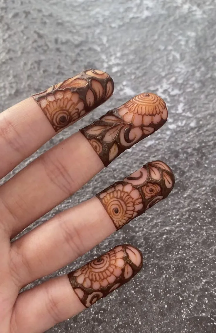 easy finger mehndi design images