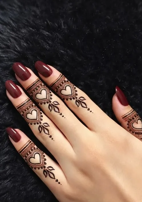 easy finger mehndi design picture