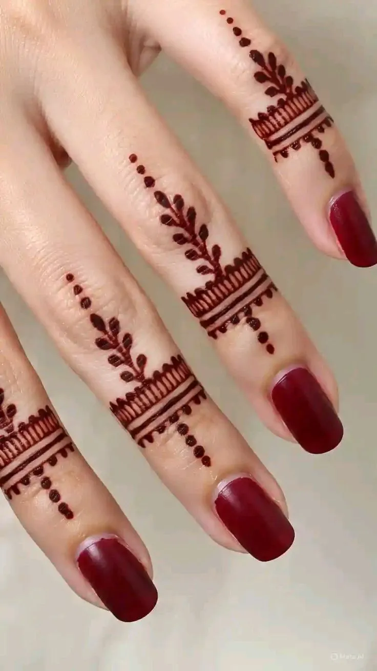 easy finger mehndi design pictures