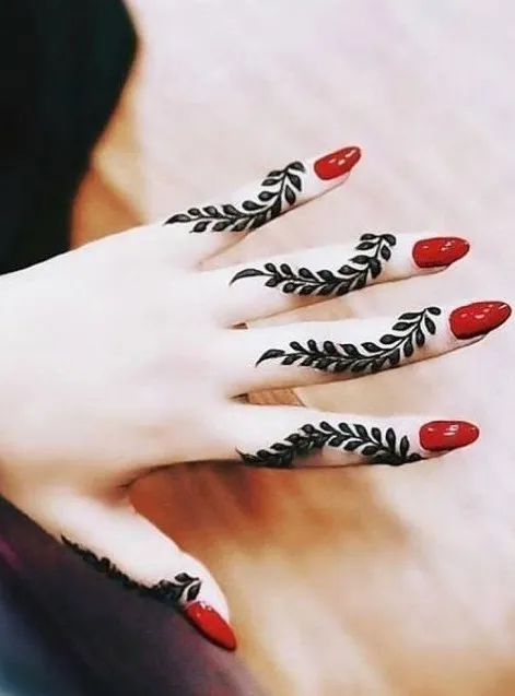 easy finger mehndi design