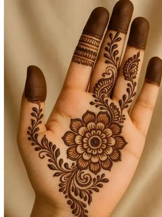easy front hand simple mehndi design images