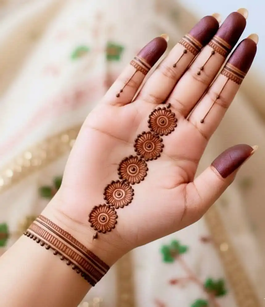 easy front hand simple mehndi design photo