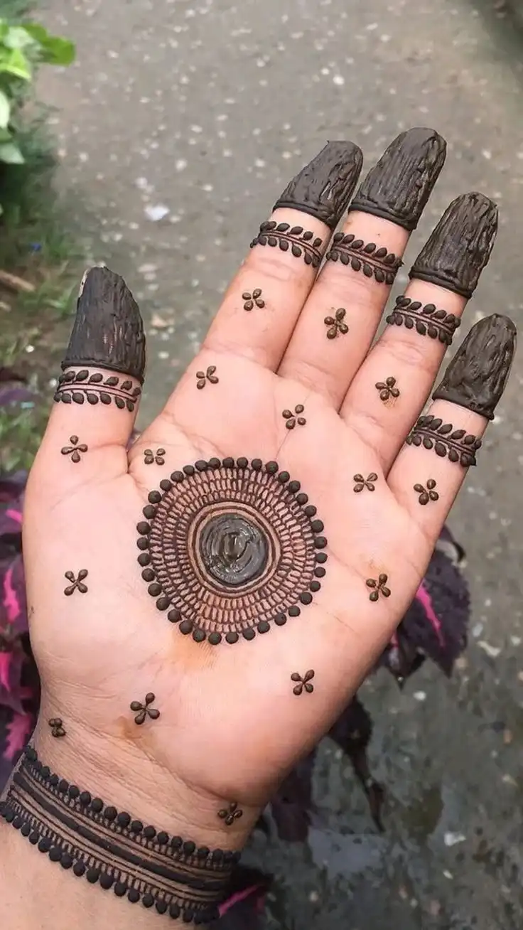 easy front hand simple mehndi design pics