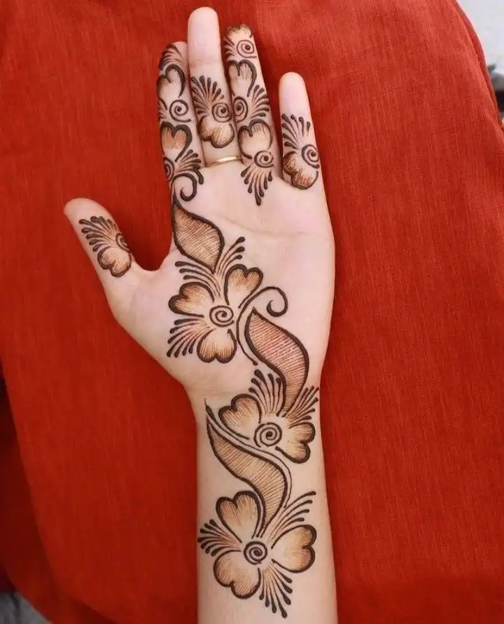 easy front hand simple mehndi design picture