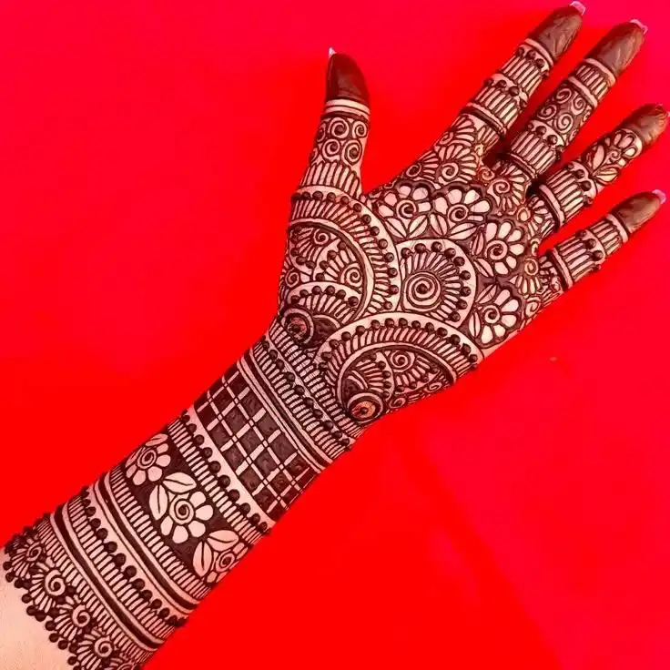 easy full hand mehndi design photo
