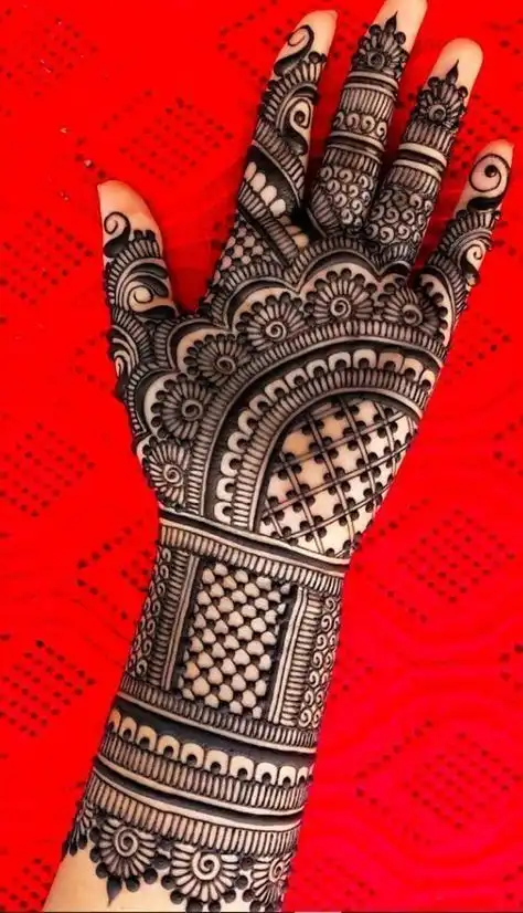 easy full hand mehndi design picture
