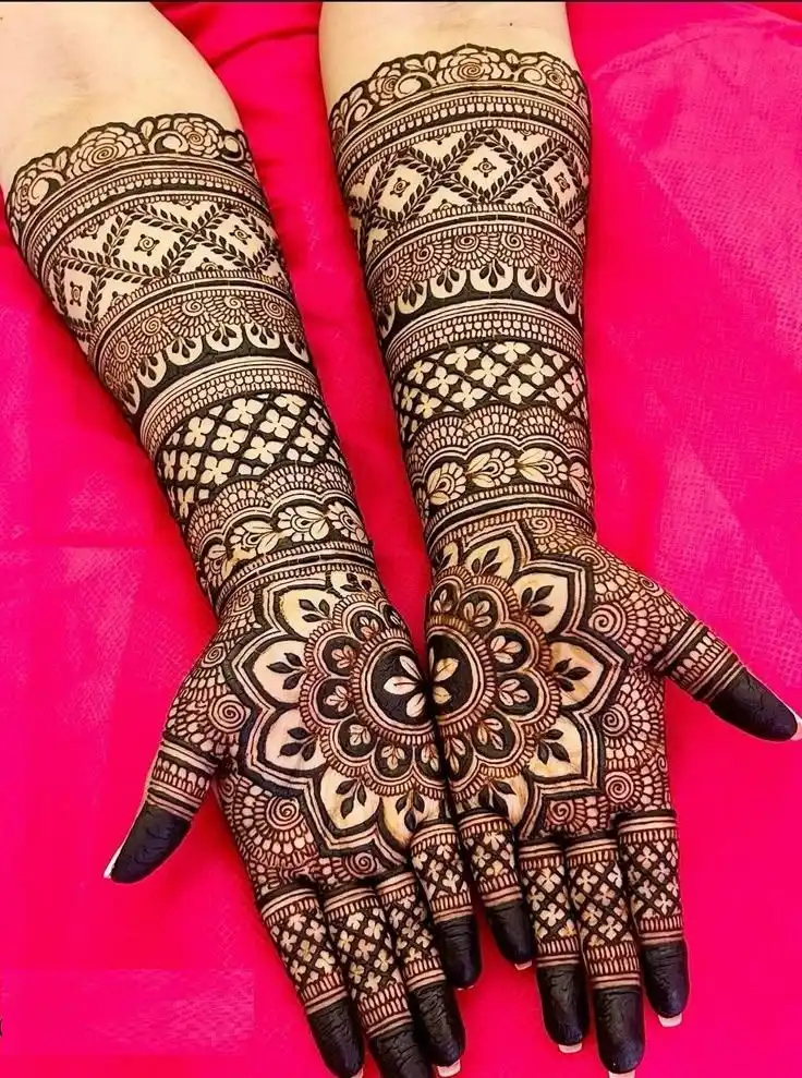 easy full hand mehndi designs photo
