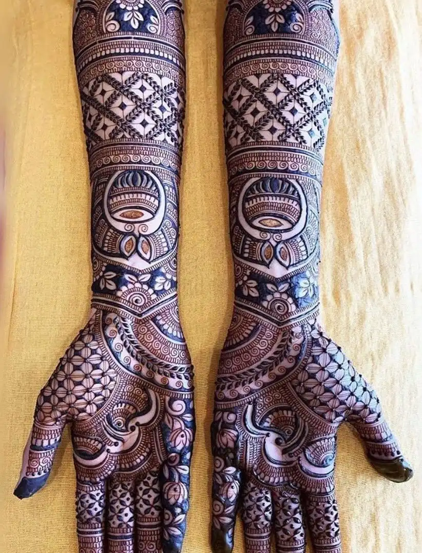 easy full hand mehndi designs pics
