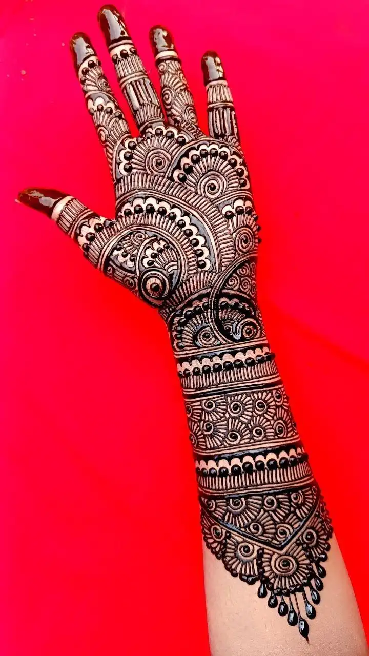 easy full hand mehndi designs picture